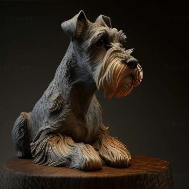 3D model Zwergschnauzer dog (STL)